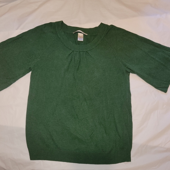 VTG Jillian Nicole 🌿 Stretchy Green Short Bell-Sleeve Sweater/Blouse 🌿 Medium - Picture 7 of 15